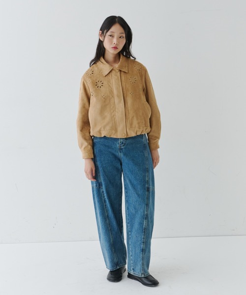 NUJOH(ヌゾ)の「Flower Cutout Suede Jacket / フラワーカットアウト スエードジャケット(ブルゾン・レディース・キャメル/ブラウン・FREE)」の13枚目の写真