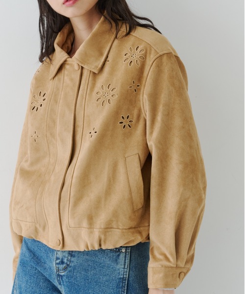 NUJOH(ヌゾ)の「Flower Cutout Suede Jacket / フラワーカットアウト スエードジャケット(ブルゾン・レディース・キャメル/ブラウン・FREE)」の18枚目の写真