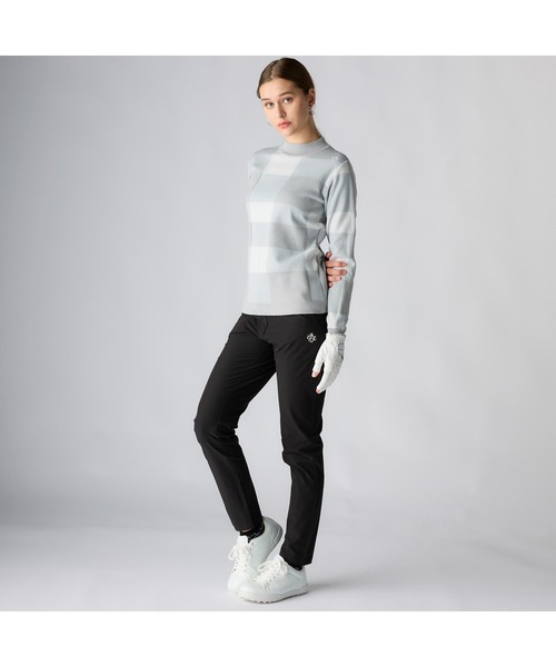 marie claire（マリ・クレール）の「marie claire GOLF マリクレールゴルフ ゴルフウェア チェック柄 長袖 モックネック セーター（ニット/セーター・レディース・ベージュ/ブラック/グレー・M/L/LL）」の17枚目の写真