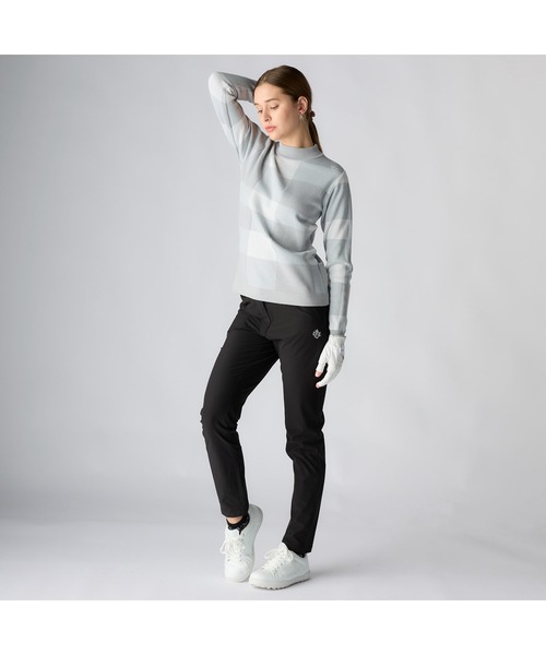 marie claire（マリ・クレール）の「marie claire GOLF マリクレールゴルフ ゴルフウェア チェック柄 長袖 モックネック セーター（ニット/セーター・レディース・ベージュ/ブラック/グレー・M/L/LL）」の18枚目の写真