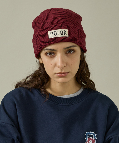 POLeR(ポーラー)の「【POLER / ポーラー】WORKERMAN BEANIE / ワーカーマン ビーニー(ニットキャップ/ビーニー・メンズ・ネイビー/エンジ/カーキ/ブラック/チャコールグレー/オレンジ・フリー)」の1枚目の写真