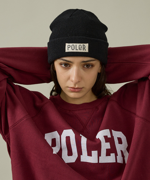 POLeR(ポーラー)の「【POLER / ポーラー】WORKERMAN BEANIE / ワーカーマン ビーニー(ニットキャップ/ビーニー・メンズ・ネイビー/エンジ/カーキ/ブラック/チャコールグレー/オレンジ・フリー)」の2枚目の写真