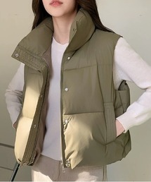 ampm（エーエムピーエム）の「スタンドカラーダウンベスト（ダウンベスト）」