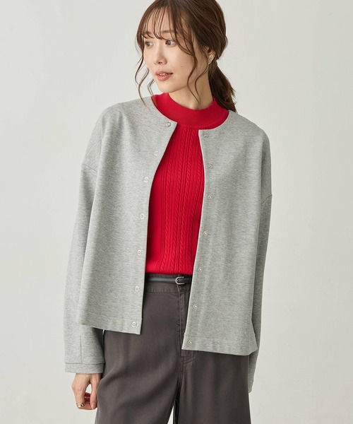 Petit Honfleur(プチオンフルール)の「リングドットカーディガン(カーディガン/ボレロ・レディース・ネイビー/グレー/レッド・L/M)」の2枚目の写真