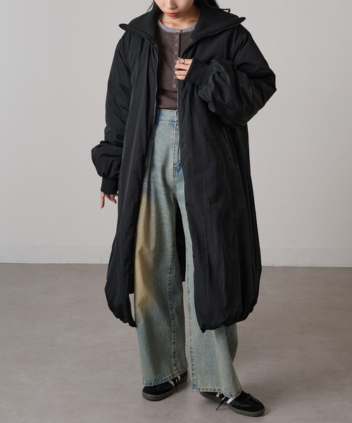 セール】【MAGASIN DE MODE Onjna】T/Nタフタ 中綿バルーンリブコート