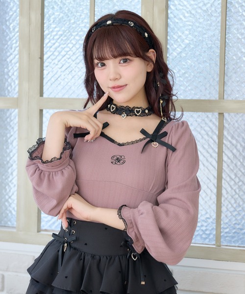 ROJITA（ロジータ）の「デコルテリボンロゴトップス（Tシャツ/カットソー・レディース・ホワイト/ブラック/ピンク・FREE）」の19枚目の写真