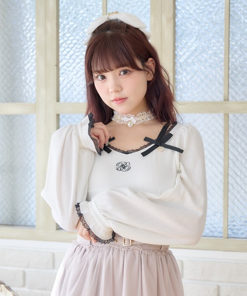 ROJITA（ロジータ）の「デコルテリボンロゴトップス（Tシャツ/カットソー・レディース・ホワイト/ブラック/ピンク・FREE）」の18枚目の写真