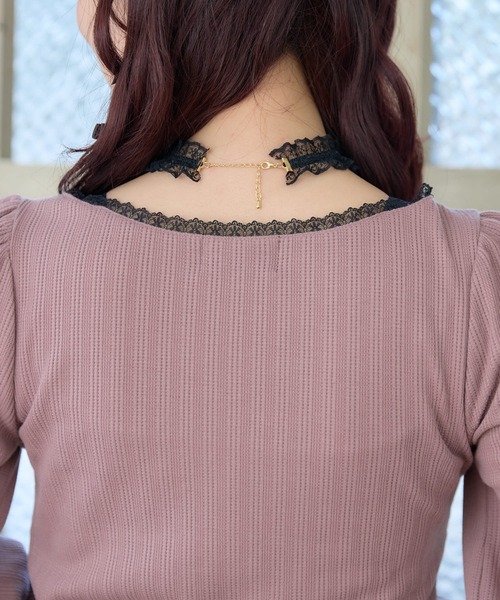 ROJITA（ロジータ）の「デコルテリボンロゴトップス（Tシャツ/カットソー・レディース・ホワイト/ブラック/ピンク・FREE）」の12枚目の写真