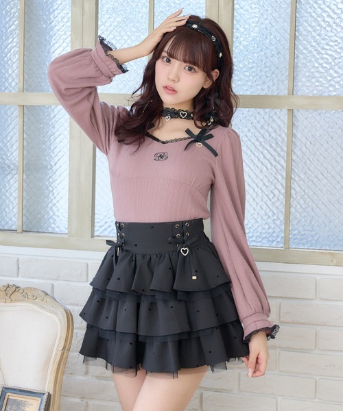 ROJITA（ロジータ）の「デコルテリボンロゴトップス（Tシャツ/カットソー・レディース・ホワイト/ブラック/ピンク・FREE）」の17枚目の写真