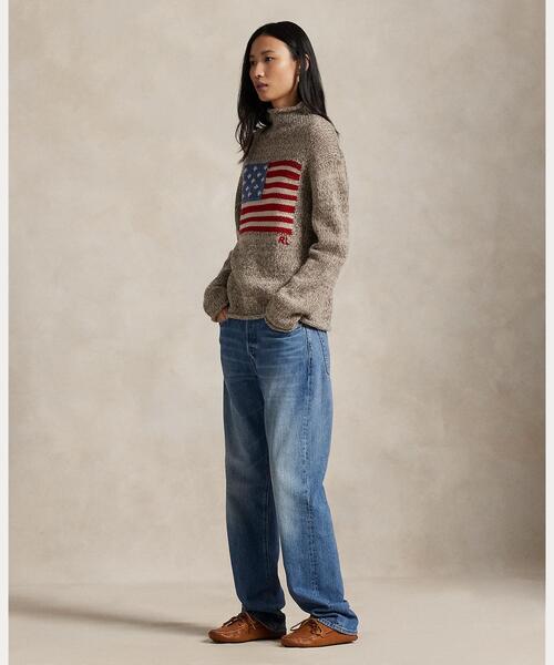 POLORALPHLAURENポロラルフローレンフラッグタートルネックセーターS フラッグ ウールブレンド タートルネック セーター（ニット/セーター