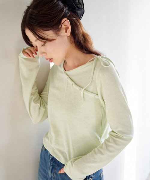 新色追加/4色展開】スタッズデザイントップス（Tシャツ/カットソー