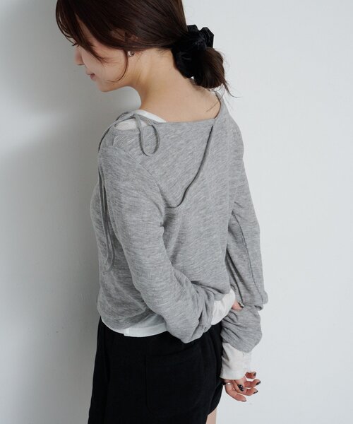 Kastane（カスタネ）の「【新色追加/4色展開】スタッズデザイントップス（Tシャツ/カットソー・レディース・アイボリー/ブラック/グレー/ミント・FREE）」の19枚目の写真