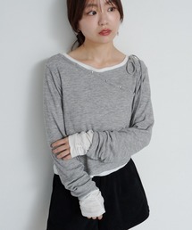 Kastane | 【新色追加/4色展開】スタッズデザイントップス(Tシャツ/カットソー)