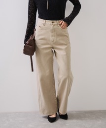 レディースのデニムパンツ（ベージュ系・ビジュー）ファッション通販