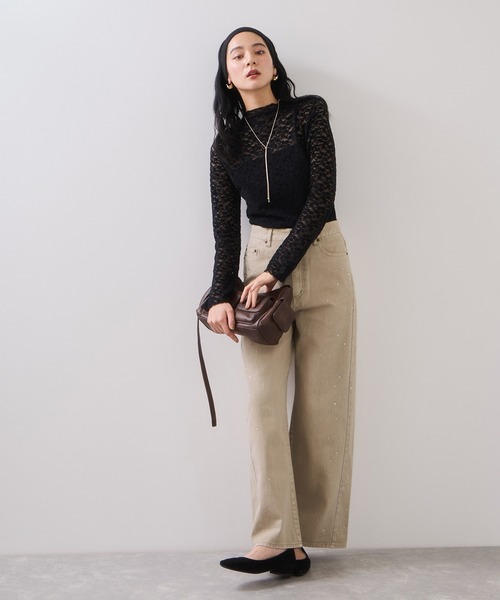 VIS（ビス）の「ビジューデニムパンツ（デニムパンツ・レディース・ブルー/ベージュ・S/M）」の12枚目の写真