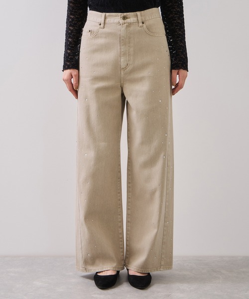 VIS（ビス）の「ビジューデニムパンツ（デニムパンツ・レディース・ブルー/ベージュ・S/M）」の11枚目の写真