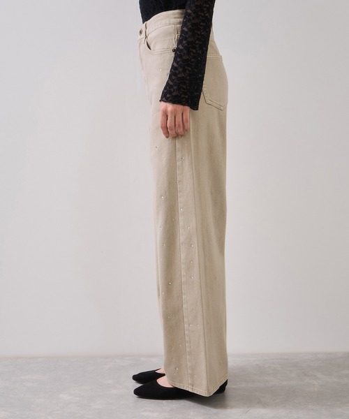 VIS（ビス）の「ビジューデニムパンツ（デニムパンツ・レディース・ブルー/ベージュ・S/M）」の10枚目の写真