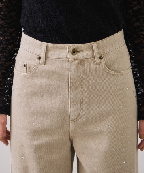 VIS（ビス）の「ビジューデニムパンツ（デニムパンツ・レディース・ブルー/ベージュ・S/M）」の8枚目の写真