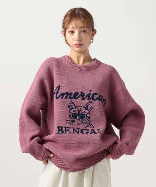 BAYFLOW（ベイフロー）の「【累計販売数10万枚突破！】HAPPYカラーニットプルオーバー25（ニット/セーター・メンズ・オフホワイト/ブラック/ピンク/ブルー/オレンジ/ネイビー/ベージュ/レッド・SMALL/LARGE/MEDIUM）」の6枚目の写真