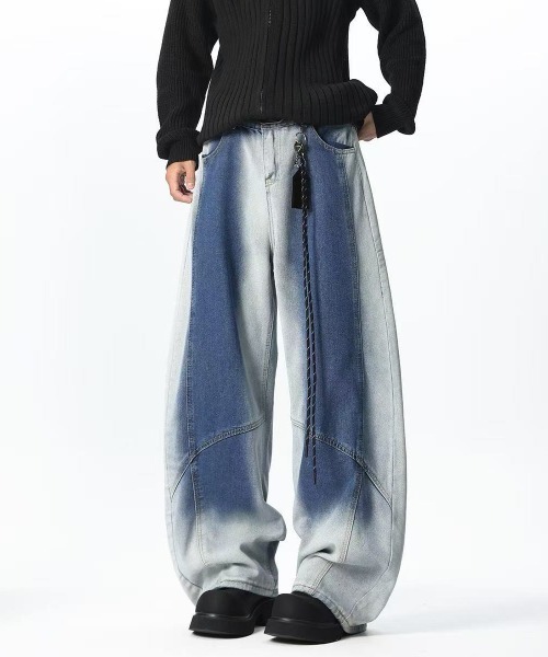 FreeZone（フリーゾーン）の「ツートーンバルーンワイドデニムパンツ（デニムパンツ・メンズ・ブルー・M/S/L）」の18枚目の写真