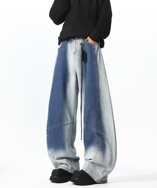 FreeZone（フリーゾーン）の「ツートーンバルーンワイドデニムパンツ（デニムパンツ・メンズ・ブルー・M/S/L）」の22枚目の写真