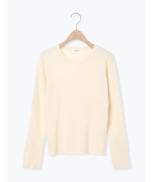 Te chichi TERRASSE（テチチテラス）の「袖口釦クルーネックリブニット（ニット/セーター・レディース・ベージュ/オフホワイト/ブラック・F）」の17枚目の写真