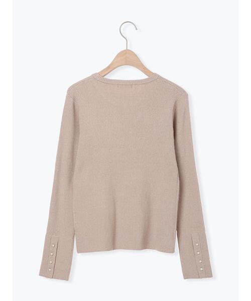 Te chichi TERRASSE（テチチテラス）の「袖口釦クルーネックリブニット（ニット/セーター・レディース・ベージュ/オフホワイト/ブラック・F）」の19枚目の写真
