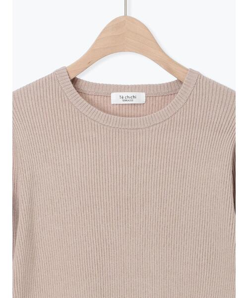 Te chichi TERRASSE（テチチテラス）の「袖口釦クルーネックリブニット（ニット/セーター・レディース・ベージュ/オフホワイト/ブラック・F）」の20枚目の写真