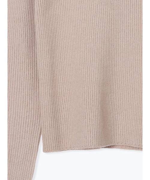 Te chichi TERRASSE（テチチテラス）の「袖口釦クルーネックリブニット（ニット/セーター・レディース・ベージュ/オフホワイト/ブラック・F）」の5枚目の写真