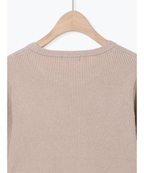 Te chichi TERRASSE（テチチテラス）の「袖口釦クルーネックリブニット（ニット/セーター・レディース・ベージュ/オフホワイト/ブラック・F）」の7枚目の写真