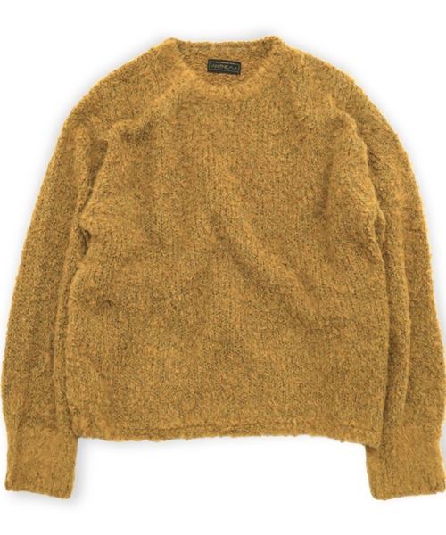 ANTHEM A(アンセムエー)の「【ANTHEM A】 MIXFUR MOLEKNIT CREWNECK(ニット/セーター・メンズ・ブラック/ゴールド・LARGE)」の2枚目の写真