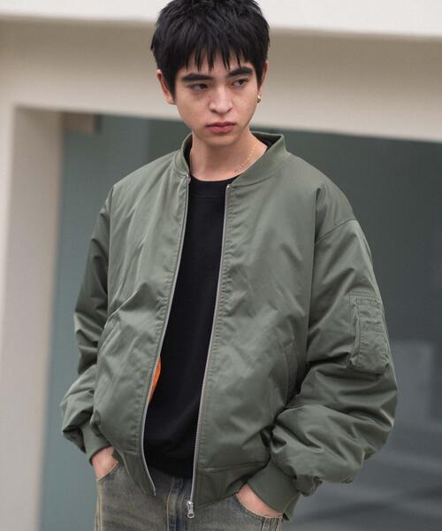 WEGO（ウィゴー）の「WEGO/【25年秋冬新作】2WAYフードパファーMA-1（MA-1・メンズ・ブラック/カーキ・MEDIUM/LARGE）」の22枚目の写真