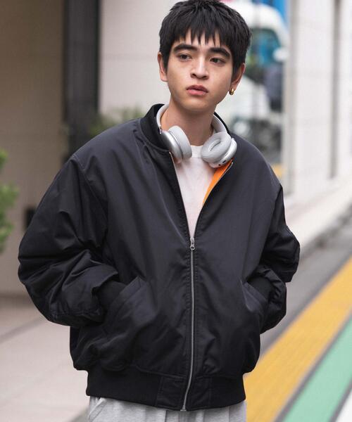 WEGO（ウィゴー）の「WEGO/【25年秋冬新作】2WAYフードパファーMA-1（MA-1・メンズ・ブラック/カーキ・MEDIUM/LARGE）」の13枚目の写真