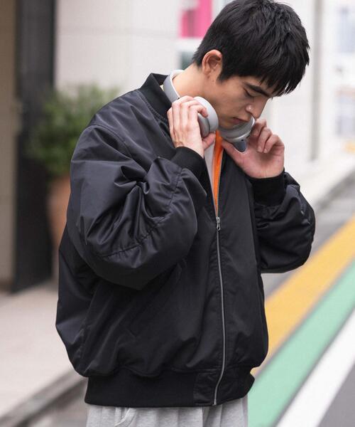 WEGO（ウィゴー）の「WEGO/【25年秋冬新作】2WAYフードパファーMA-1（MA-1・メンズ・ブラック/カーキ・MEDIUM/LARGE）」の14枚目の写真