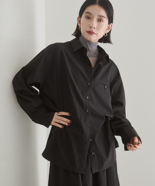 hunch（ハンチ）の「ポリエステルブロード 丈2WAYシャツ（シャツ/ブラウス・レディース・ブラック/カーキ/オフホワイト・FREE）」の3枚目の写真