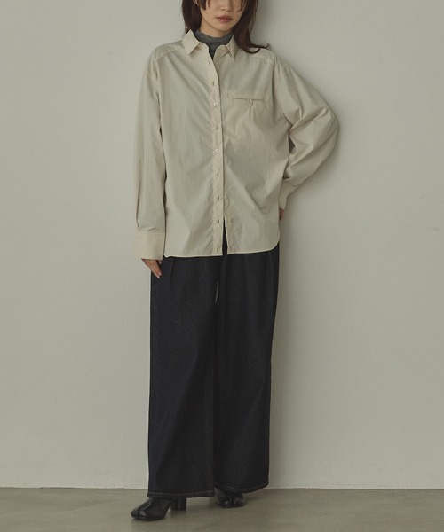hunch（ハンチ）の「ポリエステルブロード 丈2WAYシャツ（シャツ/ブラウス・レディース・ブラック/カーキ/オフホワイト・FREE）」の12枚目の写真