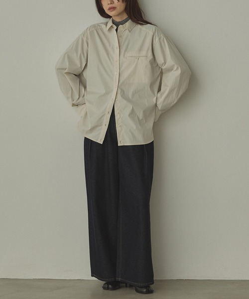 hunch（ハンチ）の「ポリエステルブロード 丈2WAYシャツ（シャツ/ブラウス・レディース・ブラック/カーキ/オフホワイト・FREE）」の14枚目の写真