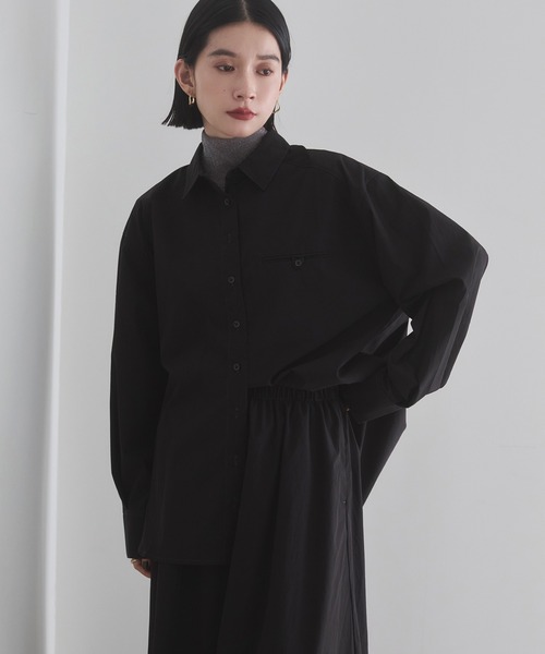 hunch（ハンチ）の「ポリエステルブロード 丈2WAYシャツ（シャツ/ブラウス・レディース・ブラック/カーキ/オフホワイト・FREE）」の15枚目の写真