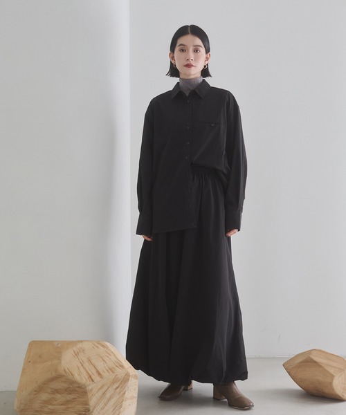 hunch（ハンチ）の「ポリエステルブロード 丈2WAYシャツ（シャツ/ブラウス・レディース・ブラック/カーキ/オフホワイト・FREE）」の17枚目の写真
