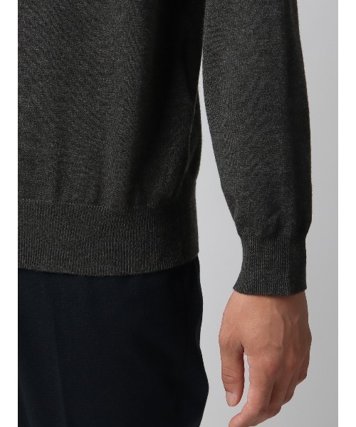 SUIT SQUARE(スーツスクエア)の「タートルネックニット ウォッシャブル ウールブレンド天竺 無地 オフィニット(Tシャツ/カットソー・メンズ・グレー/オフホワイト・LL/L/M/S)」の15枚目の写真