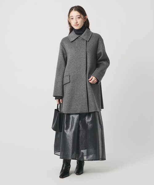 UNITED ARROWS 2WAYカラー ミドルコート　ステンカラーコート　黒 2WAYカラー ミドルコート（ステンカラーコート）｜UNITED ARROWS