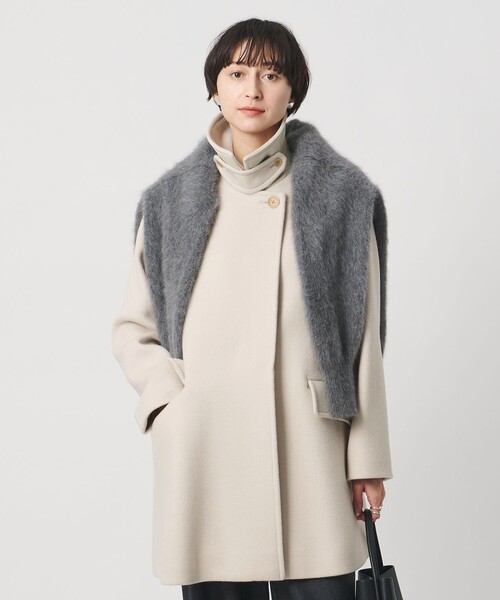 UNITED ARROWS(ユナイテッドアローズ)の「2WAYカラー ミドルコート(ステンカラーコート・レディース・オフホワイト/グレー系/ネイビー・36/38/34)」の8枚目の写真