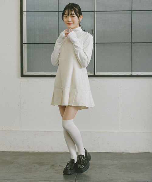 repipi armario（レピピ アルマリオ）の「【セレモニー】ガーリーツイードワンピース（ワンピース・キッズ・サックスブルー/アイボリー・LARGE/MEDIUM/SMALL）」の5枚目の写真