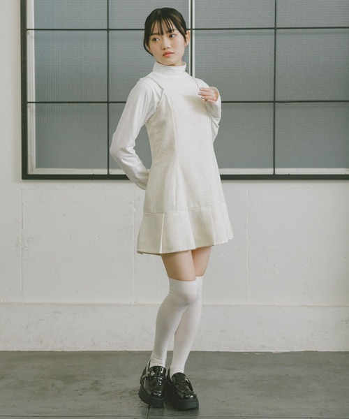 repipi armario（レピピ アルマリオ）の「【セレモニー】ガーリーツイードワンピース（ワンピース・キッズ・サックスブルー/アイボリー・LARGE/MEDIUM/SMALL）」の8枚目の写真