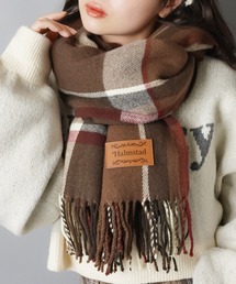 巻くだけでかわいさ2割増し♪ さらふわBIGタータンチェックマフラー