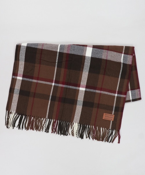 SPINNS（スピンズ）の「巻くだけでかわいさ2割増し♪ さらふわBIGタータンチェックマフラー（マフラー・レディース・サックスブルー/グリーン/ピンク/ブラウン・ONESIZE）」の9枚目の写真