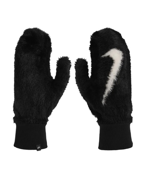 NIKE(ナイキ)の「NIKE/ナイキ 手袋 プラッシュ ニットミトン 防寒 CW2012-010/401(手袋・レディース・ブラック×ホワイト・2XS)」の6枚目の写真