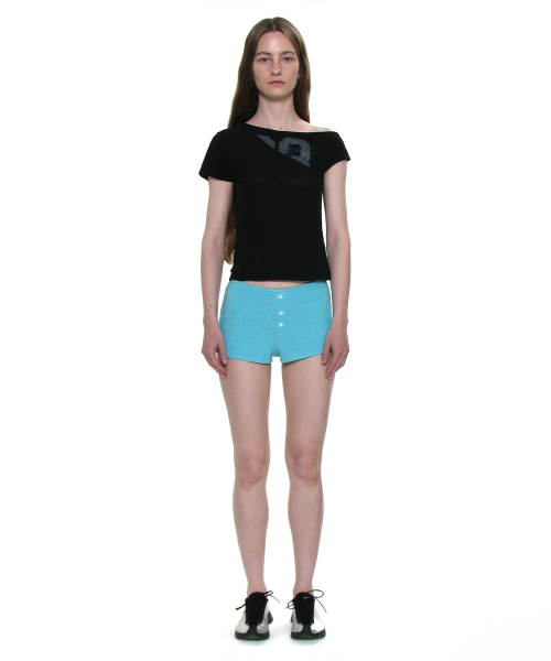 PARTIMENTO WOMEN(パルティメントウィメン)の「ナンバリングアンバランスレイヤートップ_ブラック(Tシャツ/カットソー・レディース・その他・SMALL/MEDIUM)」の2枚目の写真