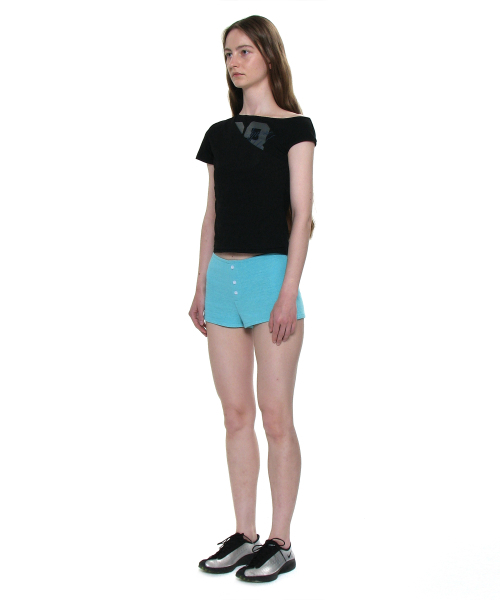 PARTIMENTO WOMEN(パルティメントウィメン)の「ナンバリングアンバランスレイヤートップ_ブラック(Tシャツ/カットソー・レディース・その他・SMALL/MEDIUM)」の3枚目の写真