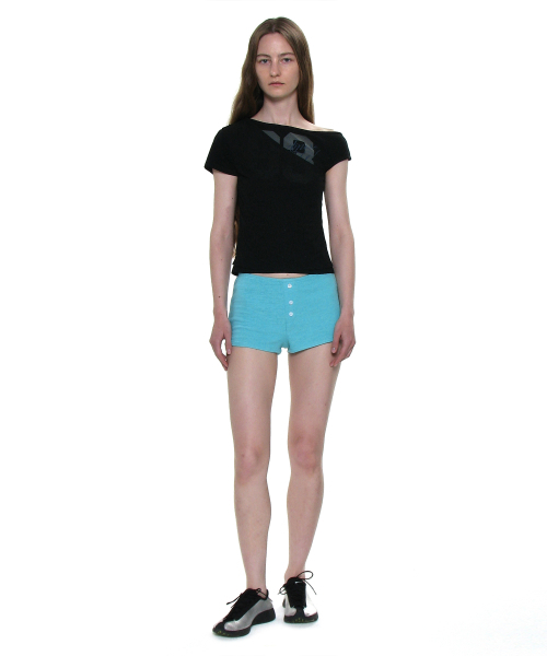 PARTIMENTO WOMEN(パルティメントウィメン)の「ナンバリングアンバランスレイヤートップ_ブラック(Tシャツ/カットソー・レディース・その他・SMALL/MEDIUM)」の5枚目の写真